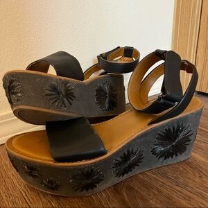 Dark brown platform sandals